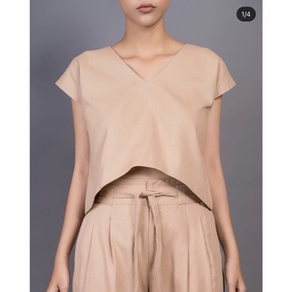 Áo Linen- Áo Cổ tim- Mẫu Basic-Chất Linen