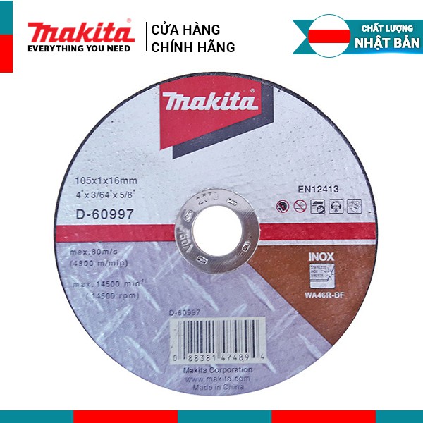 Đá cắt inox mỏng Makita D-60997 (105MM) | Phụ kiện Makita