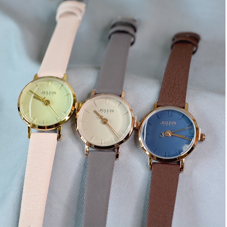Đồng Hồ Quartz Julius Mặt Tròn Thiết Kế Đơn Giản Tinh Tế Thời Trang Xuân Hè Cho Nữ 963
