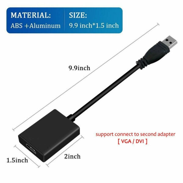 Dây cáp chuyển đổi USB 3.0 sang HDMI Audio Video 1080P dành cho PC Laptop HDTV