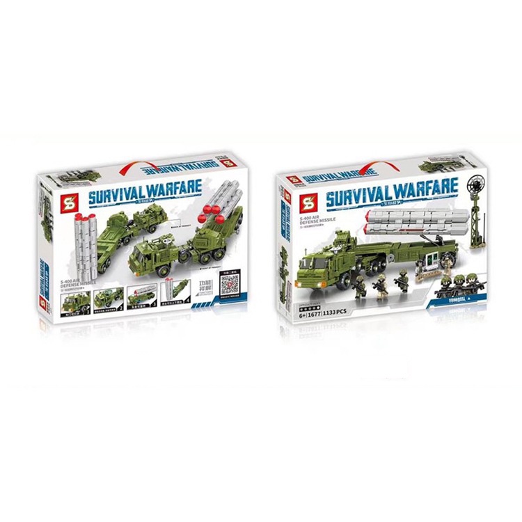 Đồ chơi Lắp ráp Xe Phòng không S-400, SY1677 Air defense missle, Xếp hình thông minh, Mô hình quân sự