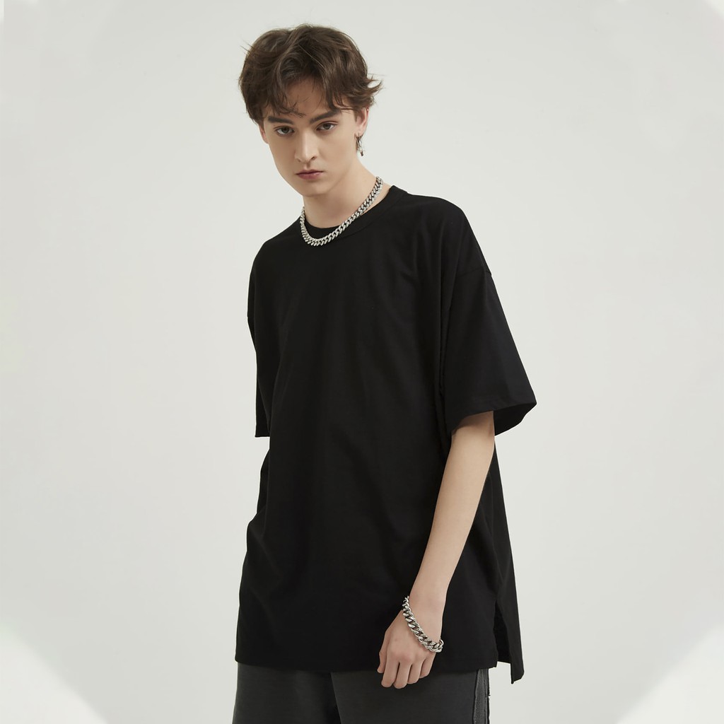 Áo thun nam nữ DECAO form Oversize Basic Xẻ tà