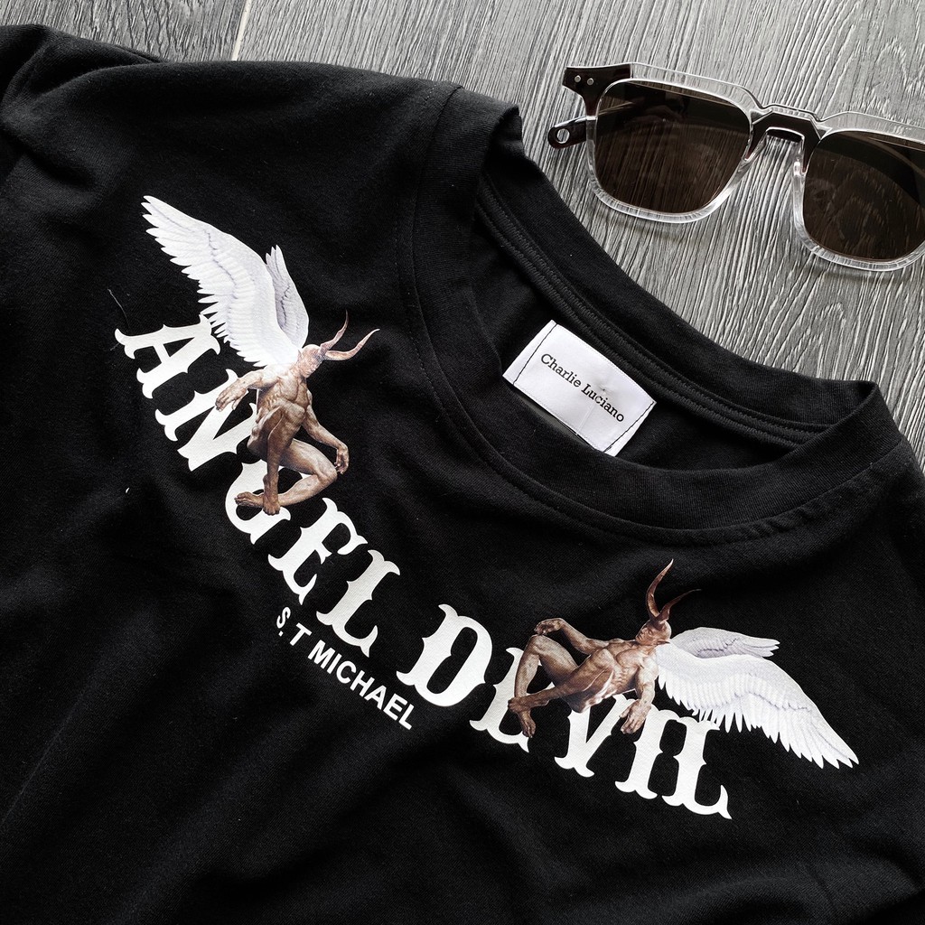 Áo thun tay lỡ Angel Devil , áo thun cotton nam nữ unisex, MSW Town | BigBuy360 - bigbuy360.vn