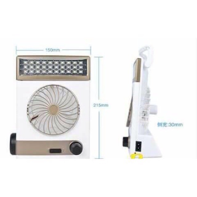 Quạt tích điện năng lượng mặt trời 4  in 1