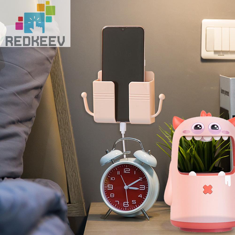 Giá giữ điện thoại giắc cắm điện điều khiển từ xa dán tường tự dính bằng nhựa gọn gàng tiện lợi