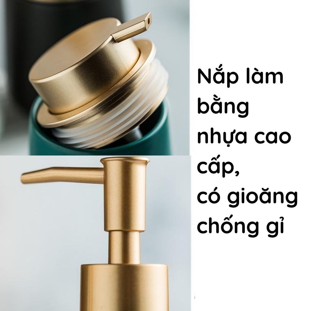 Bình sứ đựng dầu gội đầu sữa tắm, Chai đựng nước rửa tay cao cấp trong khách sạn