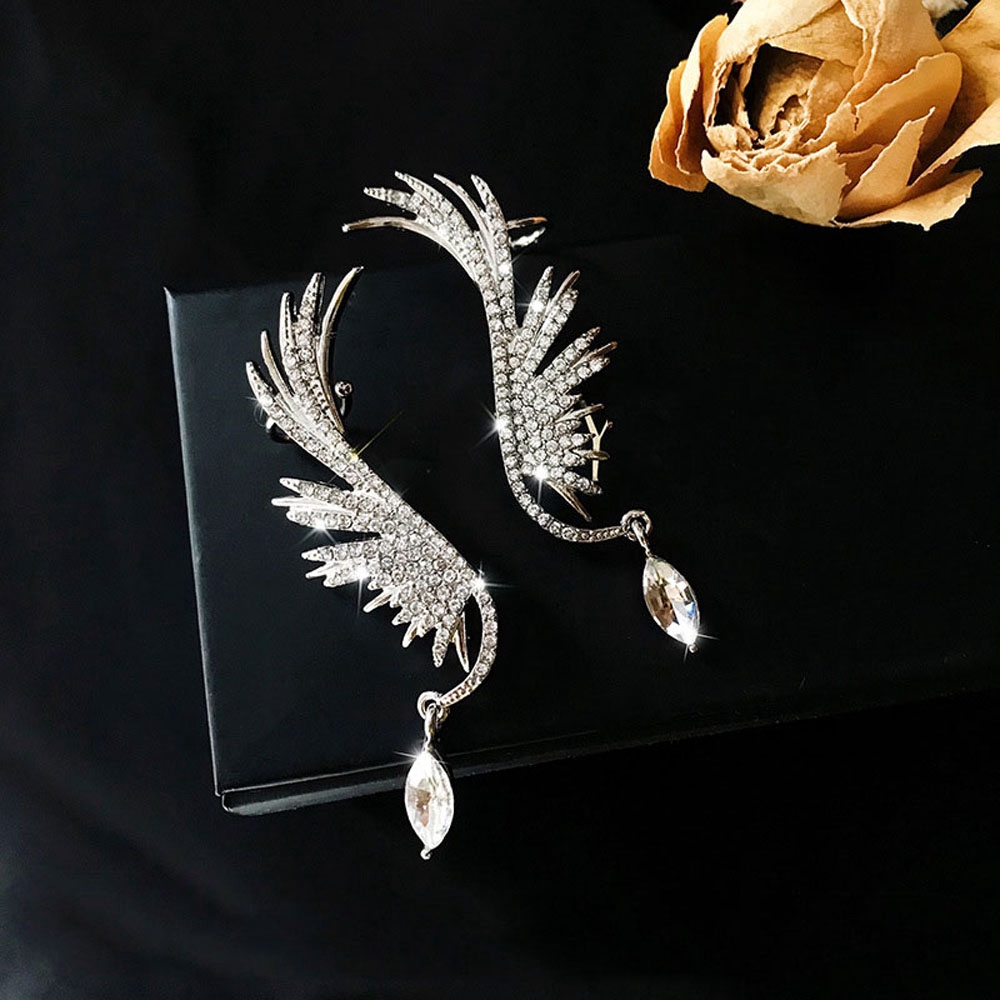 Bông Tai Đính Đá Zircon Hình Đôi Cánh Thiên Thần Thanh Lịch