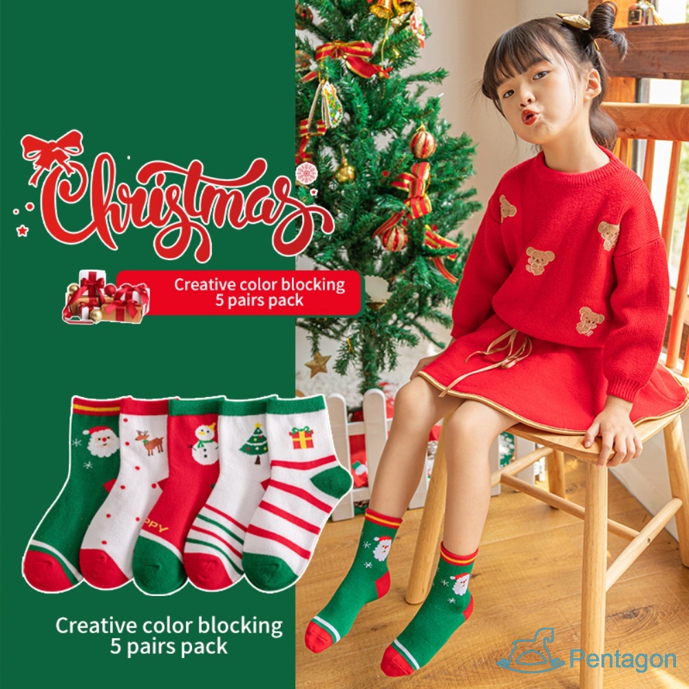 Vớ Cotton Chống Trượt In Họa Tiết Giáng Sinh Hoạt Hình Dễ Thương Cho Bé Sơ Sinh Từ 0-12 Tuổi