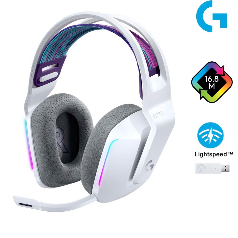 Tai nghe Logitech G733 LIGHTSPEED RGB Wireless (Màu trắng) | BigBuy360 - bigbuy360.vn