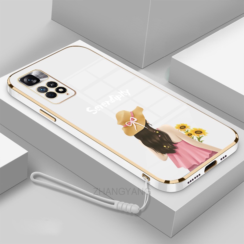 Ốp lưng Redmi note 11 Redmi note 11s Redmi note 11 pro Ốp Điện Thoại TPU Silicon Viền Mạ Màu Hình Cô Gái Xinh Đẹp Cho Redmi note 11 Redmi note 11s Redmi note 11 pro