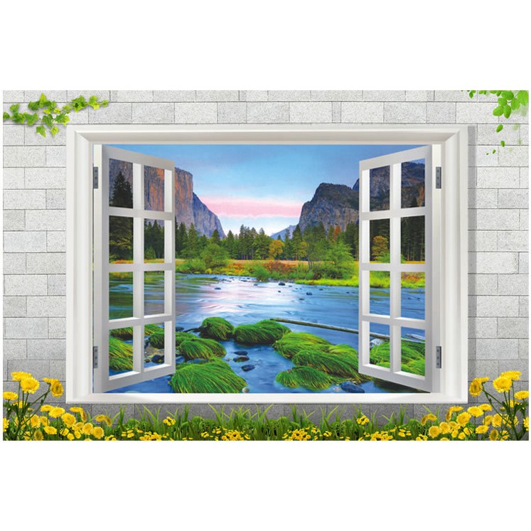 Decal trang trí cửa sổ 3D mẫu lẳng hoa trắng ( kèm Video thật )