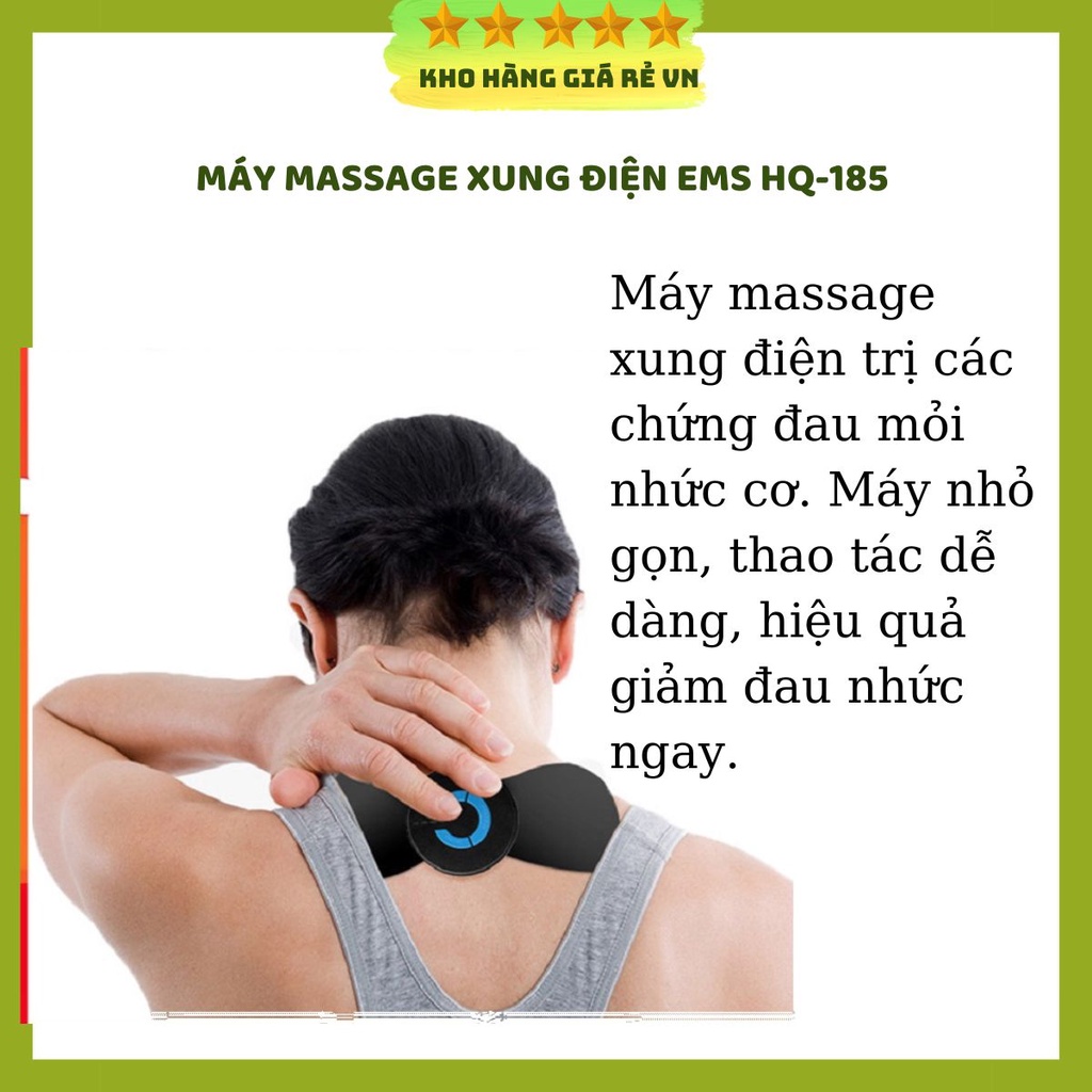 Miếng dán massage xung điện giảm nhức mỏi thư giãn cơ hiệu quả mã HQ-185