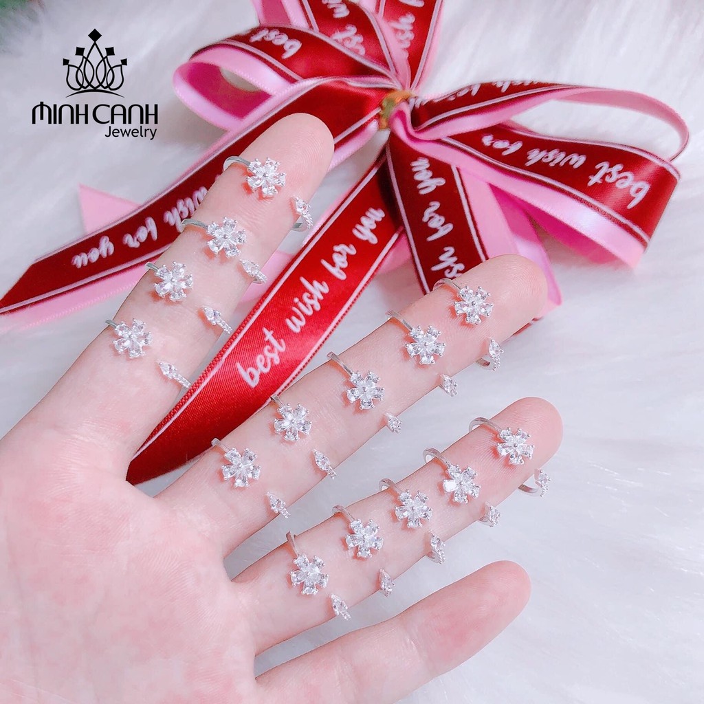 Nhẫn Bạc Mini Hoa 5 Cánh Dáng Hở Freesize - Minh Canh Jewelry
