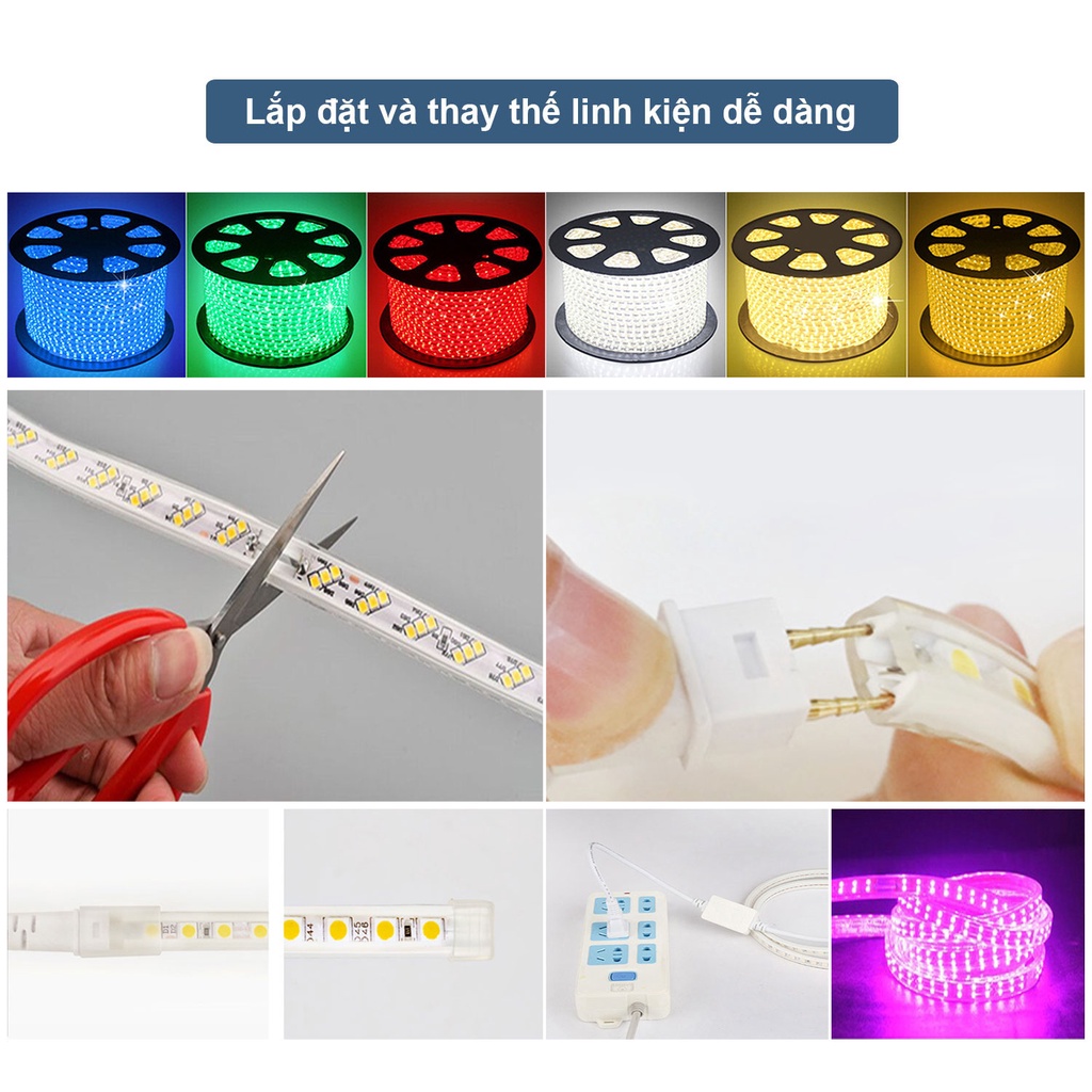 Đèn Led Trang Trí Ngoài Trời Chống Nước, Đơn Sắc, Đa Sắc Haledco, Đèn Dây Trang Trí Bảo Hành 12 Tháng
