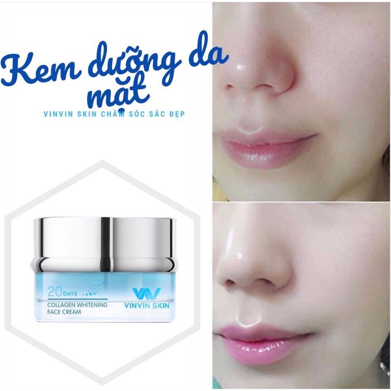 (Chính hãng )Kem Face dưỡng trắng phục hồi da hư tổn- COLLAGEN WHITENING FACE CREAM