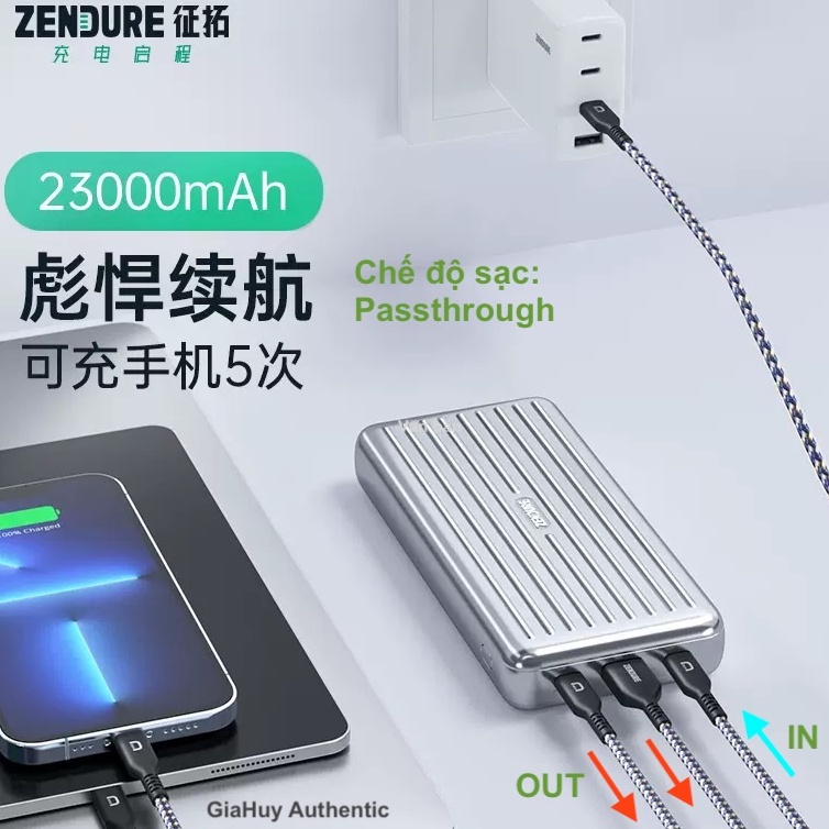 Pin sạc dự phòng ZENDURE C4 ZDPBC4PD-SL 23000mAh 205W 2C-1A  tích hợp PD/ PPS 2.0
