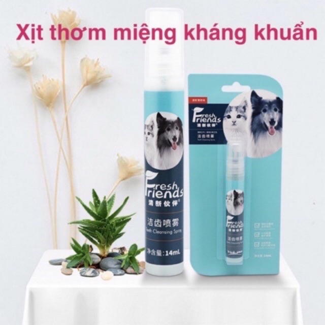 Xịt Thơm Miệng Fresh Friends Kháng Khuẩn Cho Thú Cưng Hương Bạc Hà Thơm Mát