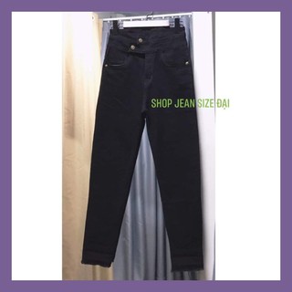 Quần jeans skinny 2 nút lệch -lưng cao siêu co dãn