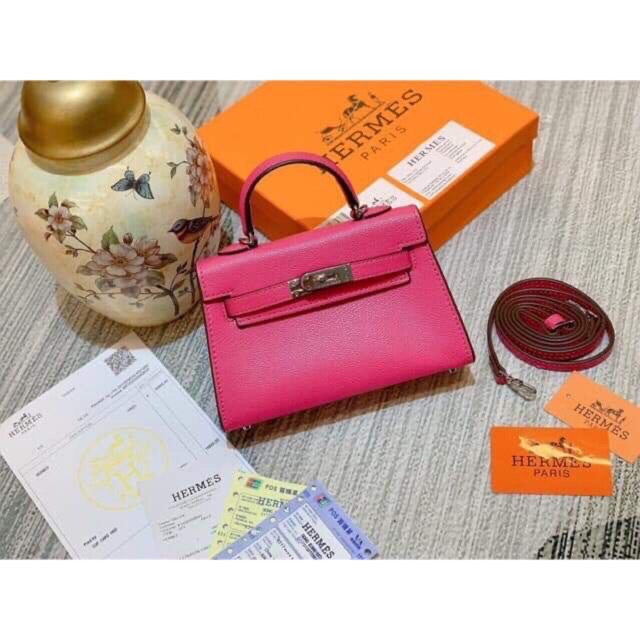 Túi Kelly size 19 màu hồng