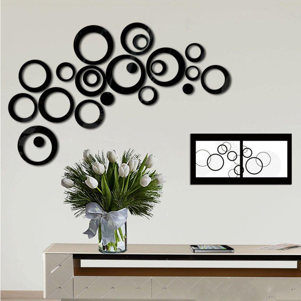 Set 5 Sticker Dán Tường Trang Trí Hình Tròn 3D Bằng Acrylic
