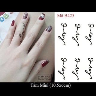 Xăm dán Tattoo chữ B425