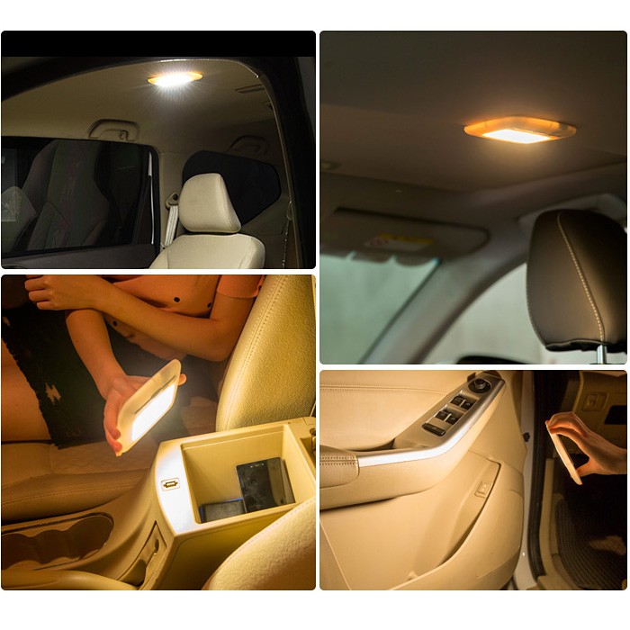 [Mã LIFEAUMAY giảm 10% tối đa 30k đơn 150k] Đèn LED Dán Trần cho xe ô tô (tích hợp pin dự phòng)