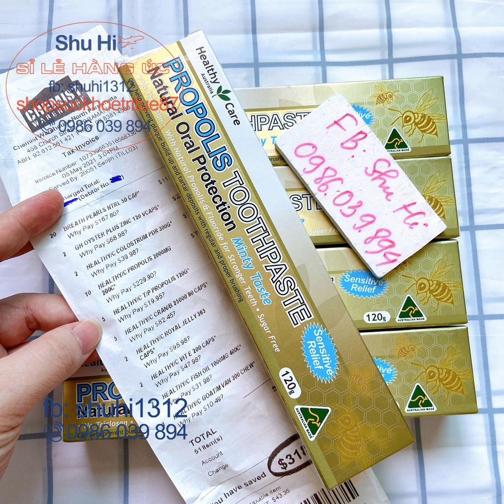 Kem đánh răng keo ong giúp lợi - nướu khỏe mạnh Healthy Care Propolis Toothpaste 120g - Úc