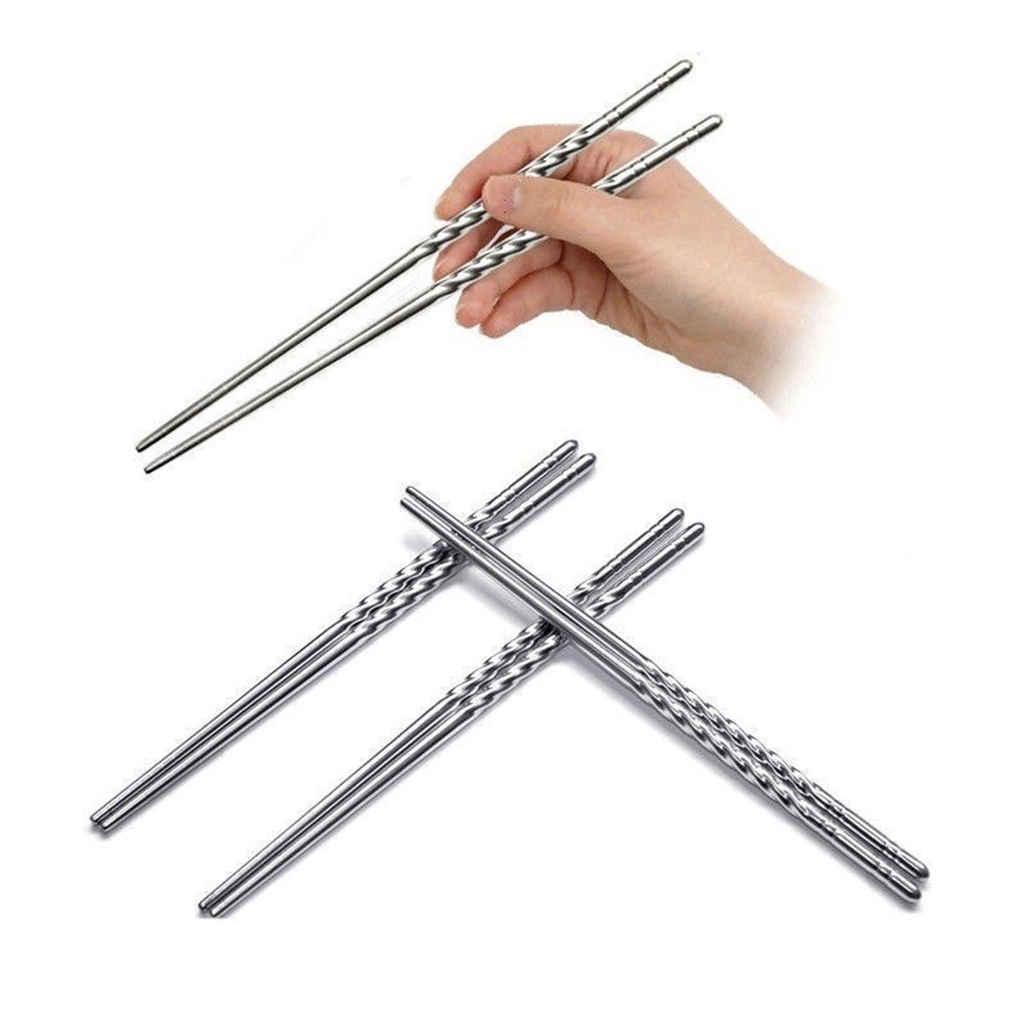 Đũa Chống Trượt Bằng Thép Không Gỉ Phong Cách Nhật Bản