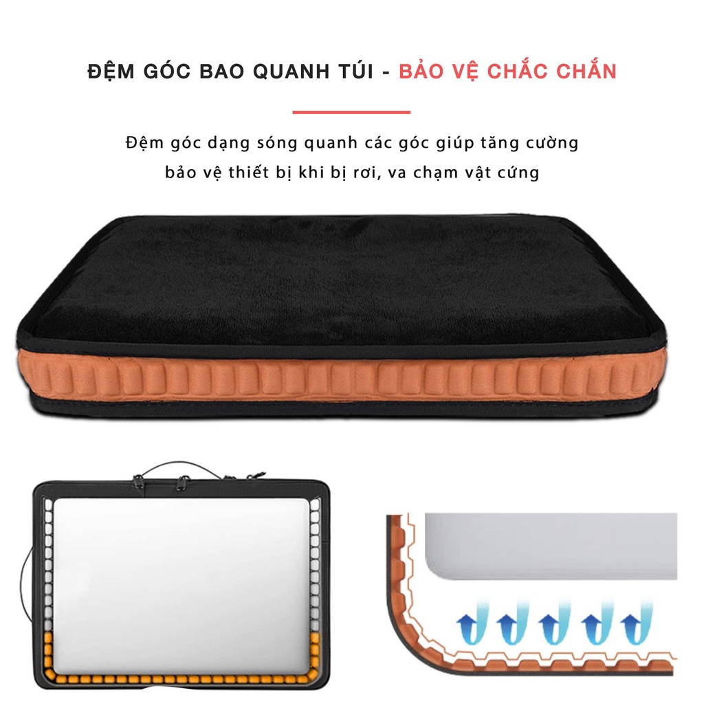 Túi chống sốc, Túi xách Laptop, Macbook 13/14/15/15.6/16inch - Bảo vệ 360 độ - Wiwu Alpha Double Layer Sleeve