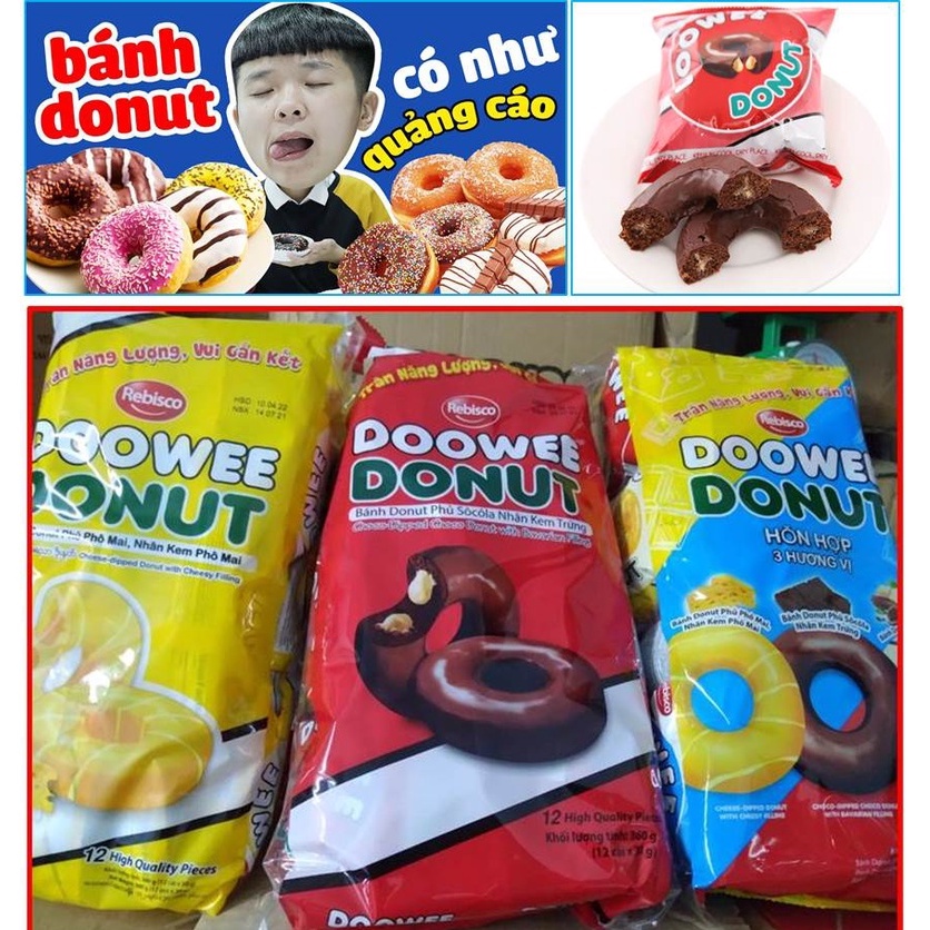 Bánh Donut socola - bịch 12 cái (360g)
