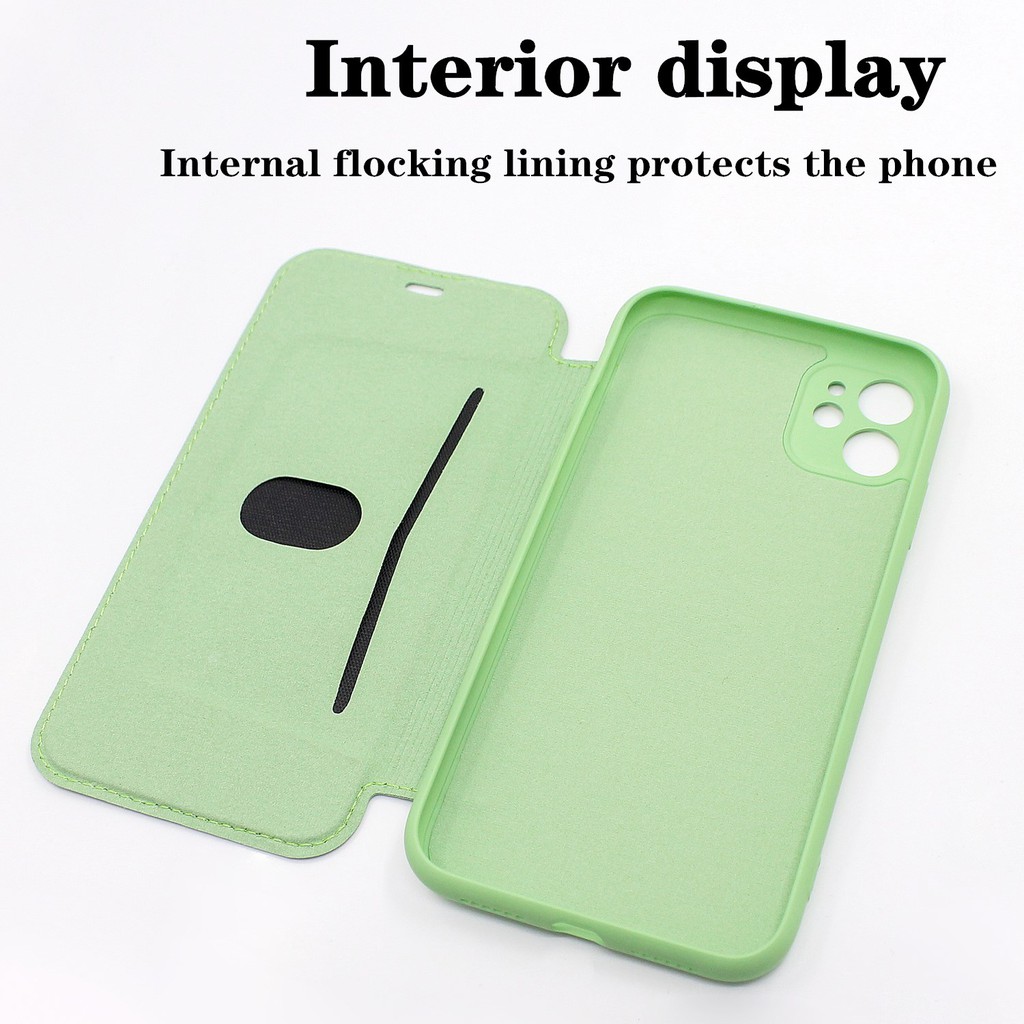Bao da điện thoại màu trơn kiểu dáng đơn giản cho Iphone 12 Mini Pro Max 11 Pro Max 6 7 8 P Xs Max