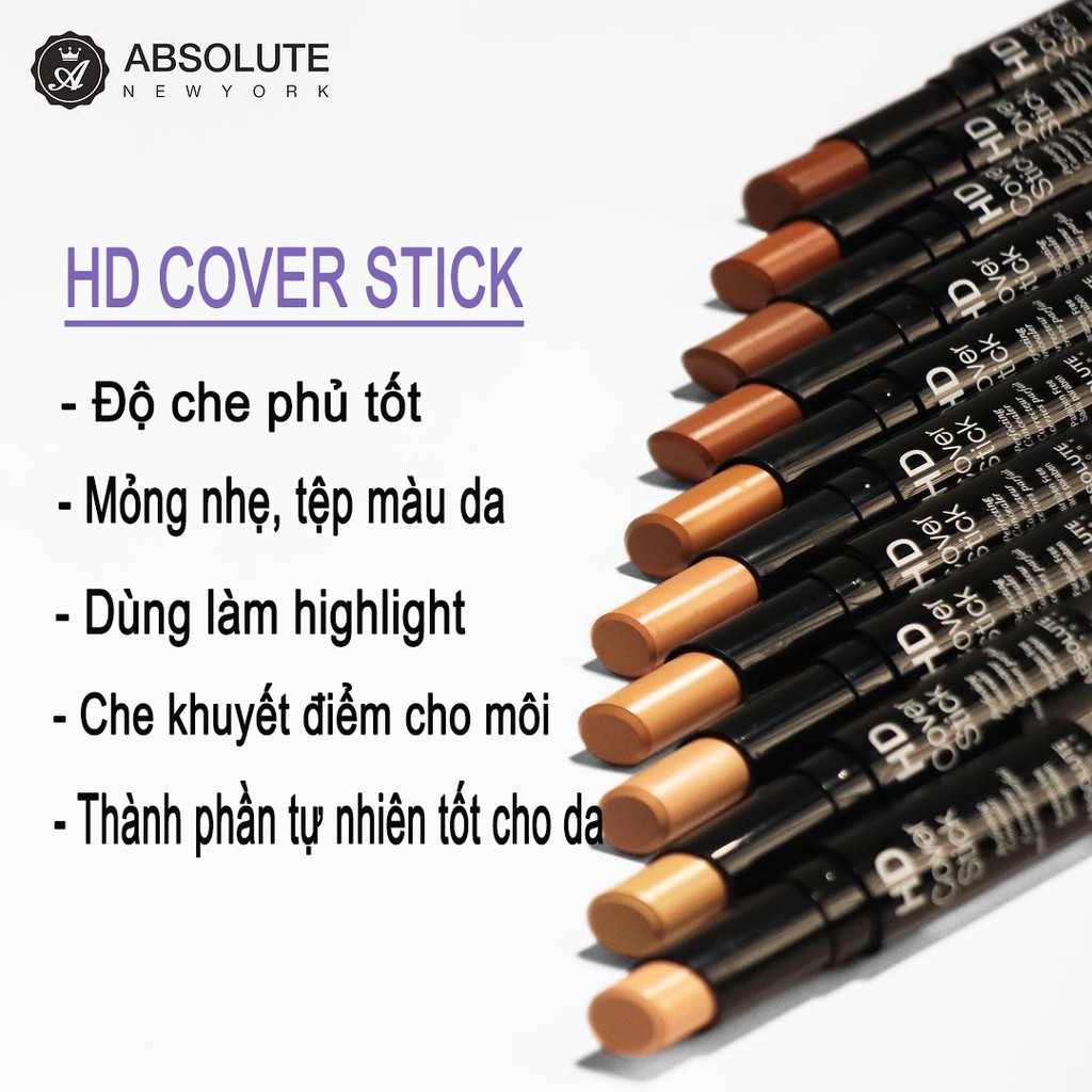 Che khuyết điểm dạng thỏi Absolute NewYork HD Cover Stick HDCS 8g