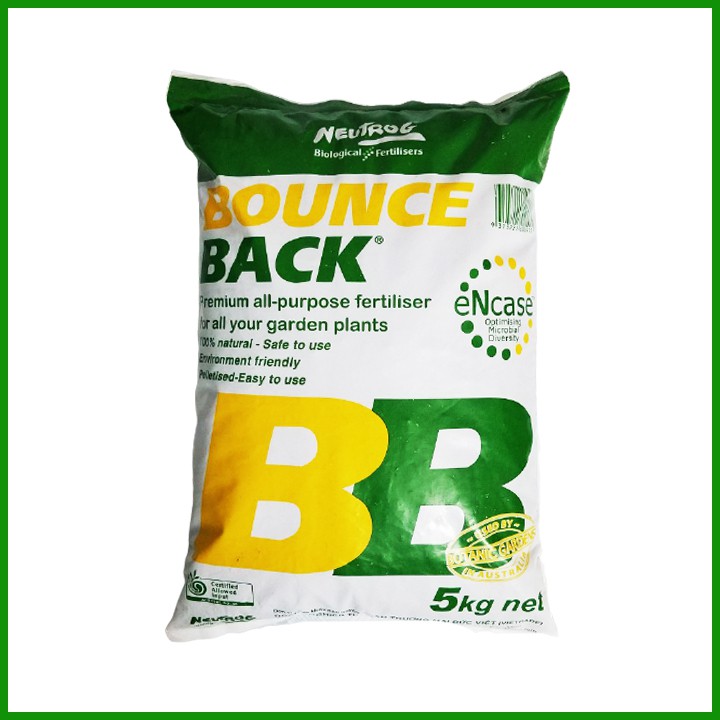 Phân hữu cơ tan chậm dạng viên đậm đặc Bounce back nhập khẩu Úc bao 5kg
