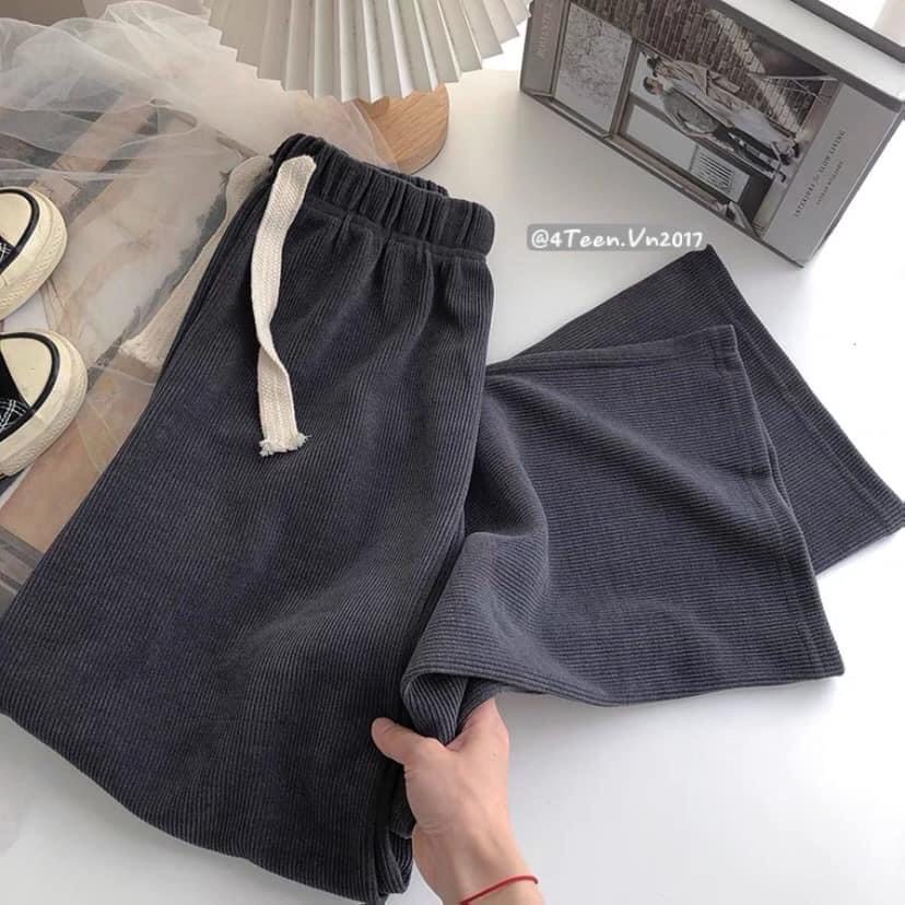 Quần ống rộng nam nữ nhung tăm,Quần Jogger ống xuông Unisex phong cách