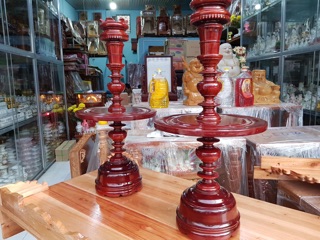 Cặp chân đèn gỗ xà cừ cao 60 cm