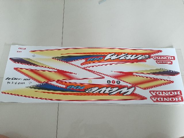 Bộ tem xe WAVE thái 100 đời 2003 màu vàng hàng nhập thái