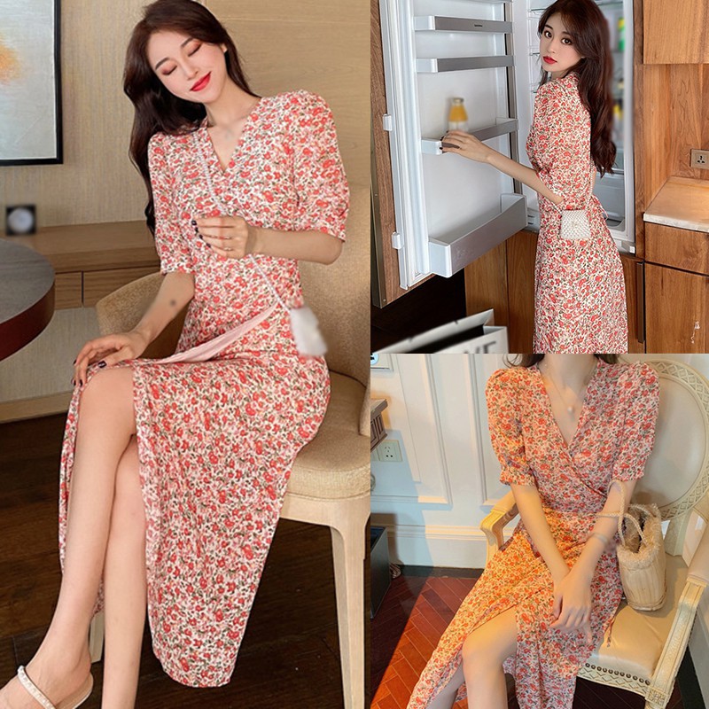 Đầm hoa vải voan thiết kế ngọt ngào cho nữ | BigBuy360 - bigbuy360.vn