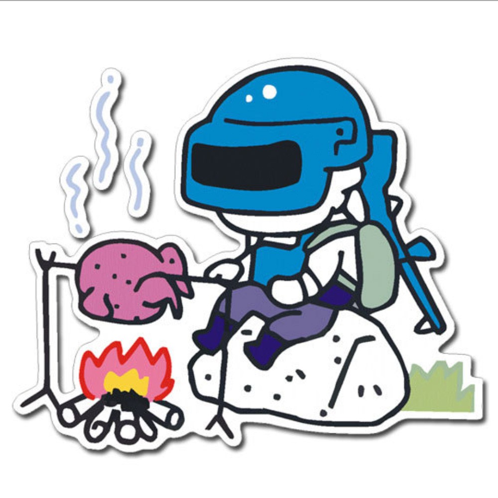 Sticker transfer hình dán trang trí Xe hơi Ô tô STICKER FACTORY - PUBG Chicken Dinner size 8x8cm