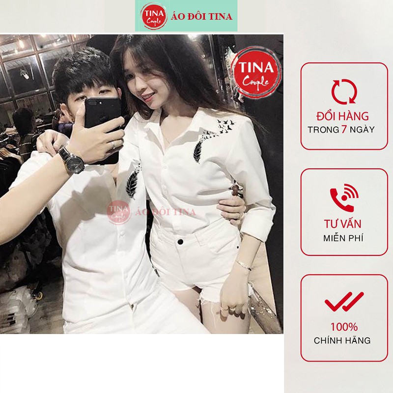 Áo Sơ Mi Cặp Đôi, Đồ Đôi Nam Nữ, Đồ Couple Đẹp, Vải Mát, Mặc Công Sở, Đi Chơi Đều Được