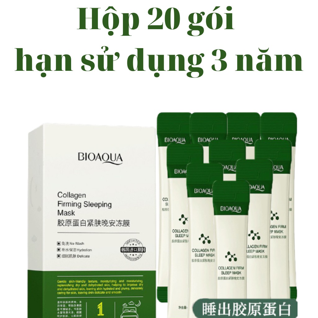 1 Gói Mặt nạ ngủ dưỡng ẩm trắng da thạch collagel cấp nước giúp nâng cơ mặt BIOAQUA nội địa trung | BigBuy360 - bigbuy360.vn