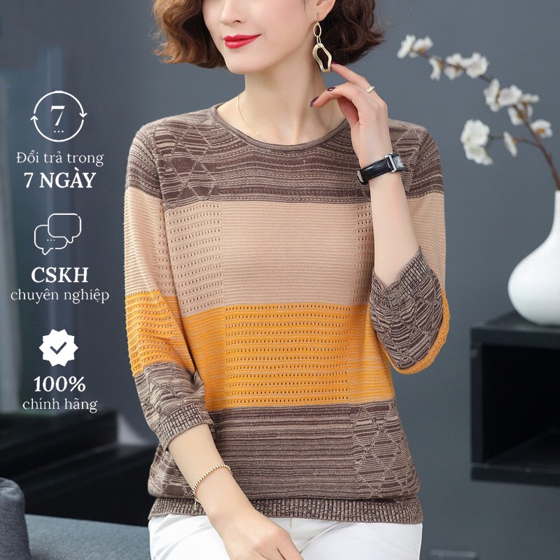 (HÀNG SẴN) Áo Len Lụa Mỏng Dệt Kim Giản Dị AL21 - Hàng Quảng Châu Cao Cấp