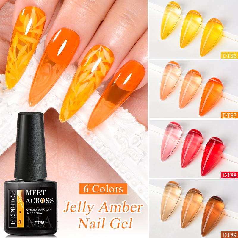 Sơn Móng Tay Gel MTSSII MEET ACROSS Hổ Phách Thạch Trong Suốt UV 7ml