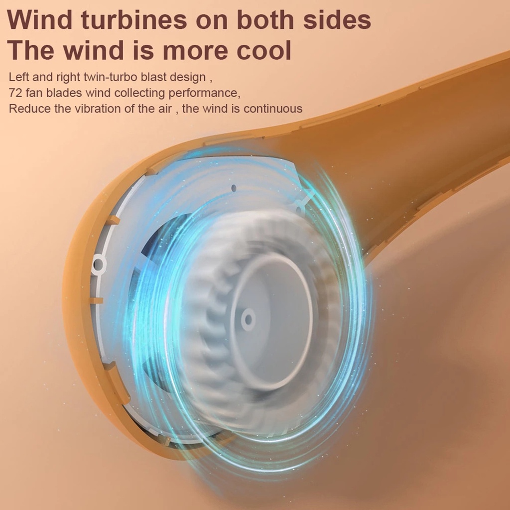 Quạt Thể Thao Đeo Cổ Không Cánh Sạc Usb Tiện Dụng