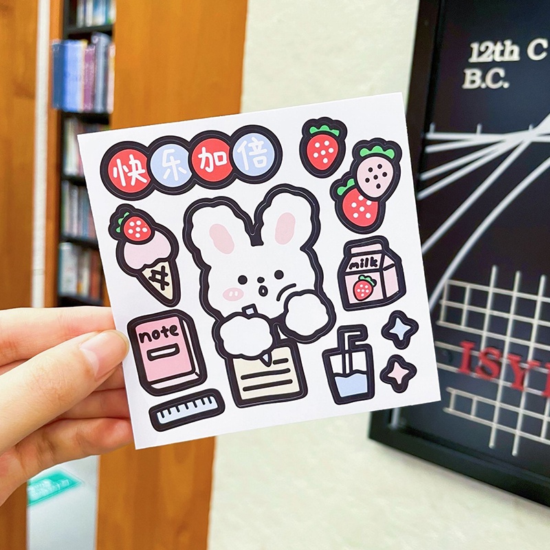 Miếng Dán Trang Trí Nhật Ký/Nhật Ký Hình Động Vật Hoạt Hình Dễ Thương DIY