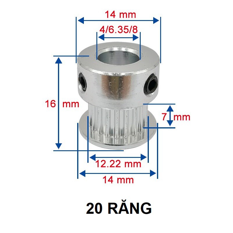 Puly GT2, Bánh răng GT2