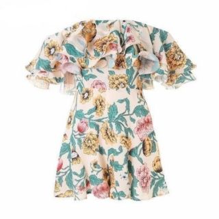 Jumpsuit bẹt vai hoa