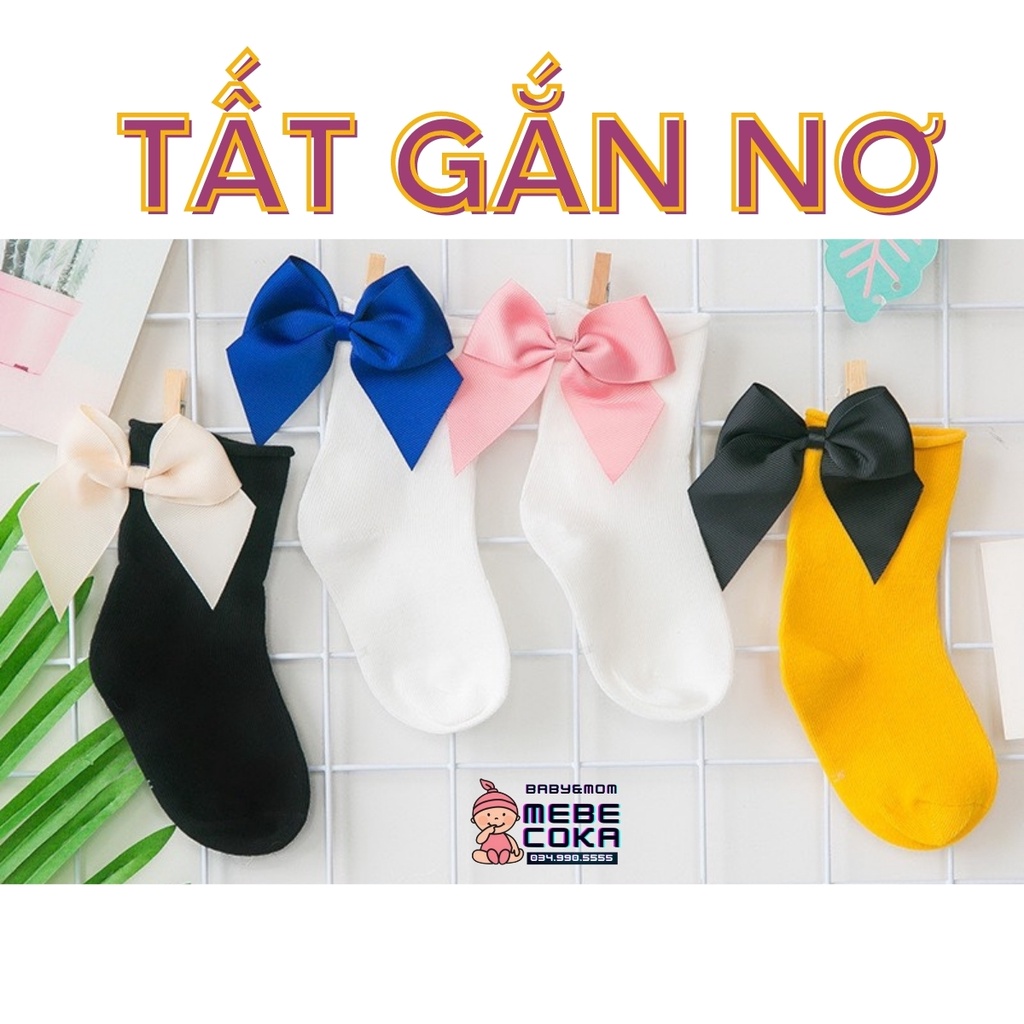 Tất cho bé, vớ tất bé gái từ 1 đến 7 tuổi GẮN NƠ dễ thương phong cách Hàn Quốc