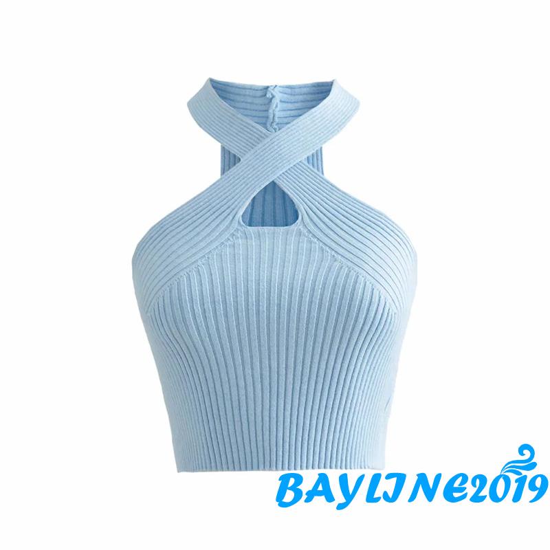 Áo croptop cổ yếm màu sắc đơn giản dành cho nữ | BigBuy360 - bigbuy360.vn