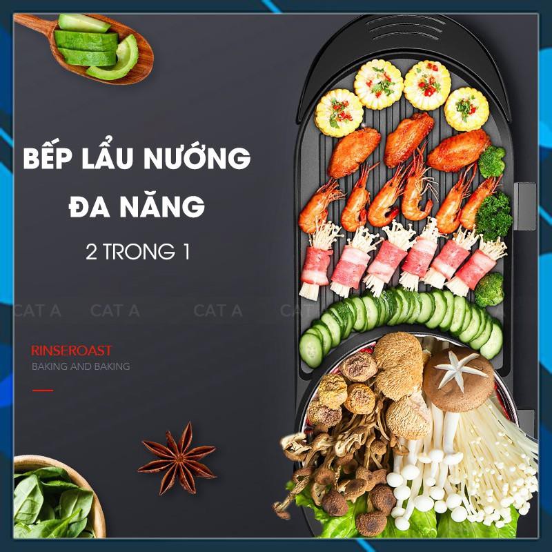 {Rẻ mỗi ngày}BẾP LẨU NƯỚNG ĐA NĂNG CAO CẤP 2in1 -Chống dính - Công suất lớn - Thiết kế tiện dụng, tiết kiệm điện năng !