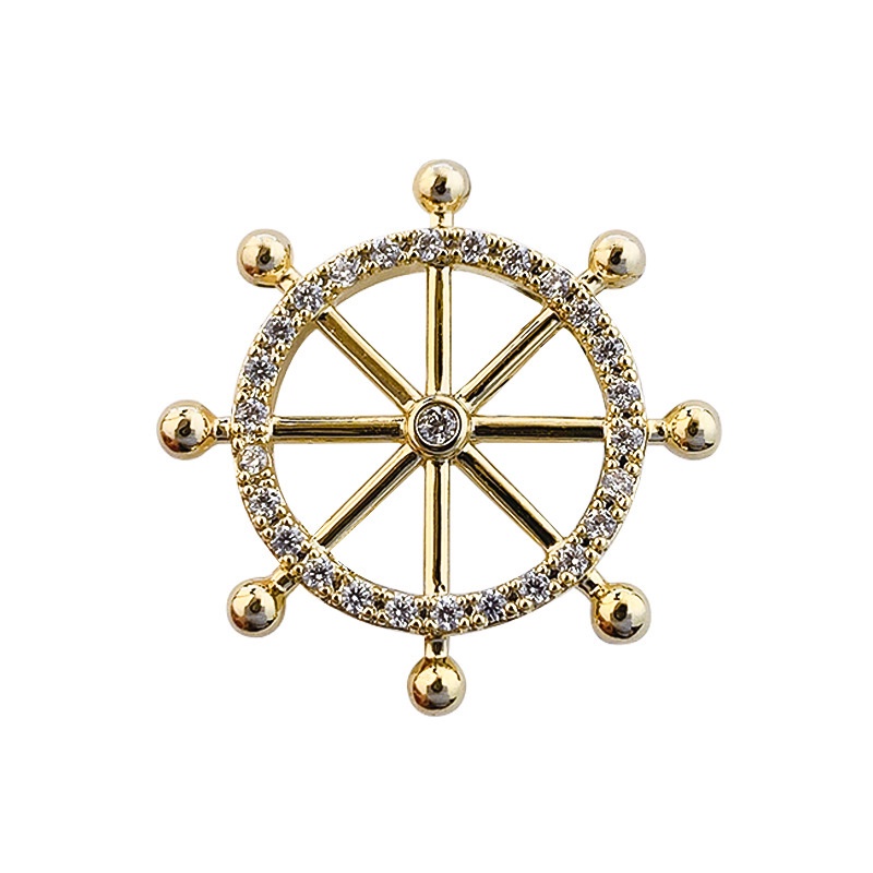 Ghim Cài Áo Kim Loại Hình Bánh Lái Chống Chói Cá Tính